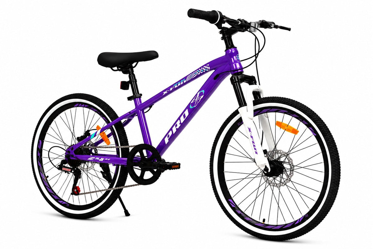 Bicicleta aro 24" pro-x x-fun freio a disc - mtb cor:roxo