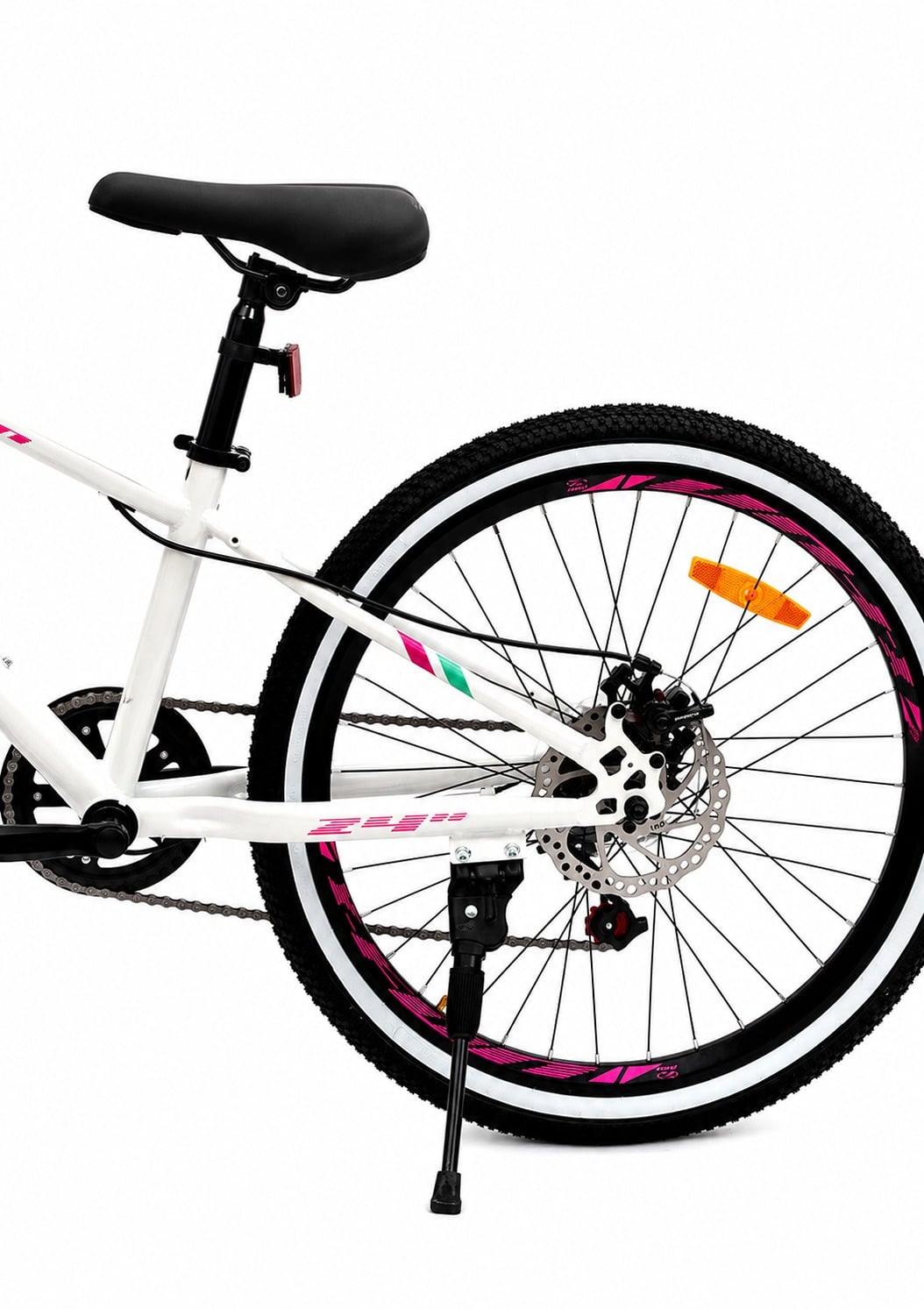 Bicicleta aro 24" pro-x x-fun freio a disc - mtb cor:branco e rosa – foto 4