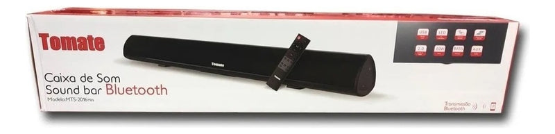 Barra De Som Tomate Mts-2016 Mini 60w Preta Soundbar Alto