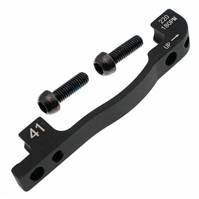Adaptador de Freio a Disco, Hayes, de Garfo Post Mount para Pinça Post Mount, 180/220mm, Alumínio Anodizado, com Parafusos, Preto – foto 1