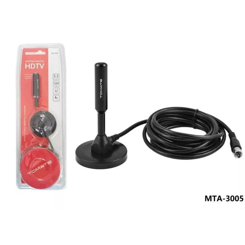 Antena Digital HDTV Interna e Externa 5m Tomate MTA-3005