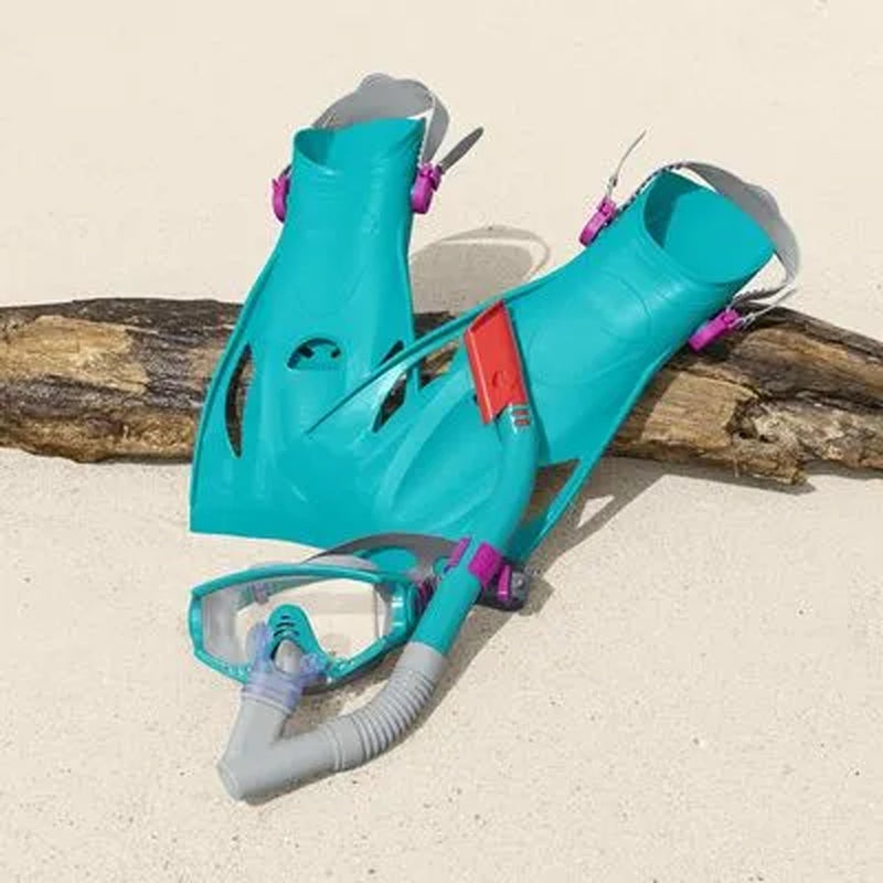 Kit Snorkel + Mascara + Pes De Pato Spark Wave Verde