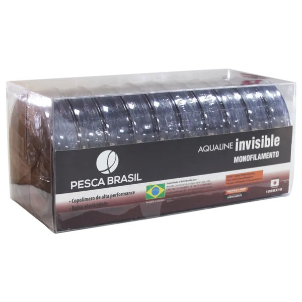 Linha de pesca Aqualine Invisible Pesca Brasil 10 uni 0,80MM