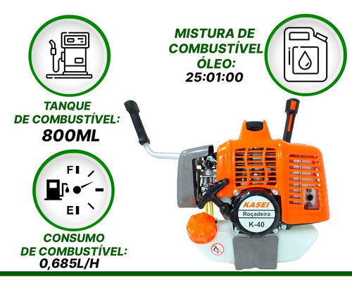 Roçadeira Profissional 2t 40cc K-40 Kasei Vulcan Trent