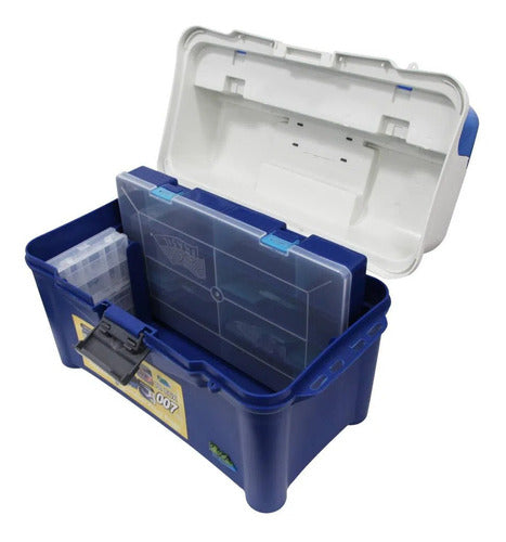 Maleta Box Para Pesca Caixa Pescador Pesca Brasil Pb007 Azul