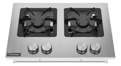 Fogão Cooktop 2 Qquemaidores Duplos Fast Gourmet Inox