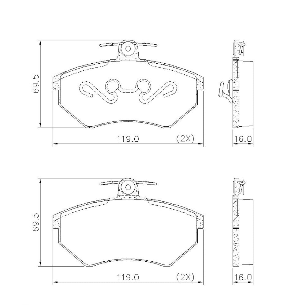 Pastilha de Freio Dianteira Fras-le P-329 Vw Golf Iii (1H1, 1W1)/Polo Iii Classic (6V2)/Golf IV (1J1, 9B1)