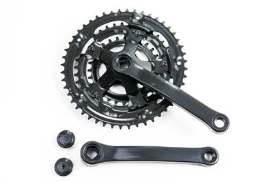 Pedivela Mtb Aço, 170mm, Encapado Preto, Coroa Aço Preto 28/38/48D Index, sem Protetor Longheng – Jogo – foto 2