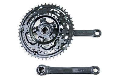 Pedivela Mtb Aço, 170mm, Encapado Preto, Coroa Aço Preto 28/38/48D Index, sem Protetor Longheng – Jogo – foto 3