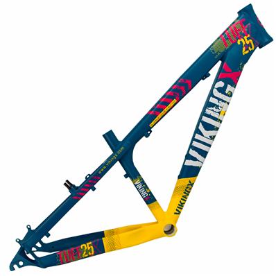 Quadro, 26, Alumínio 6061, Dirt Jump, Vikingx Tuff X-25, Freio Disco Is / v-brake, Rotor Máx 180mm, Cx / direção Semi Integrada, Verde Neon – foto 1