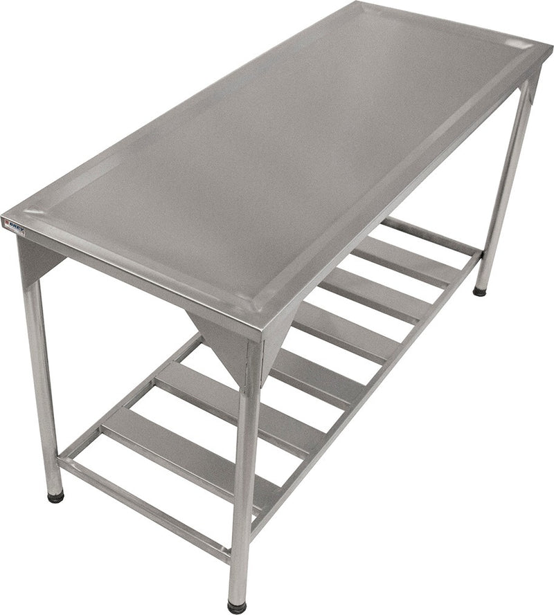 Mesa Plana Trabalho Açougue Mercado 100% Inox 304 1,50x0,60