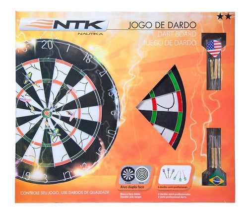 Jogo De Dardos Profissional Nautika Kit Com Alvo + 6 Dardos