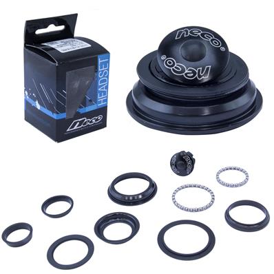Caixa Direcão Ahead Tapered ZS, 1.5x1.1/8, Semi Integrado, Neco H159e, Aço Preto, Colar 5/32X22 e 5/32x2,4/56mm, Pista 39,8mm – Jogo – foto 1