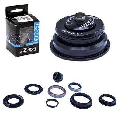 Caixa Direcão Ahead Tapered ZS, 1.1/8, Semi Integrado, Neco H386, Alum, Preto, Rolamento Selado, 44/56mm, Pista 30mm, Altura 6/3mm, 132g – Jogo – foto 1