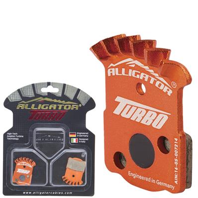 Pastilha de Freio, Semi Metálica, Alligator Turbo, Alumínio, com Aletas para Refrigeração, Magura MT2 / MT4 / MT6 / MT8 – foto 1