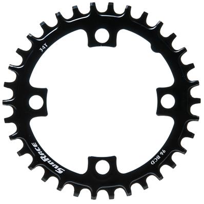 Coroa, 34d, Sun Race MX, Alumínio 7075, Narrow Wide, 4 Furos, Bcd 96mm, 10/11v, para Uso sem Câmbio Dianteiro, Preto Sunrace – foto 1