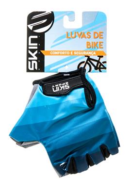 Luva Skin Sport Race, Azul Degrade, Palma em Couro Sintético com Gel, Fecho com Velcro, Lycra Nas Costas - Tam. G – Par – foto 2