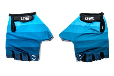 Luva Skin Sport Race, Azul Degrade, Palma em Couro Sintético com Gel, Fecho com Velcro, Lycra Nas Costas - Tam. G – Par – foto 3