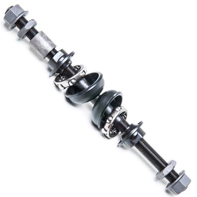 Eixo Traseiro, Preto, 3/8x185mm, Espaç, Caixa Cubo Batente 29mm, Colar, Arruela Trava, Porca Flange, Contra-porca Estr, Cone com Protetor – foto 1