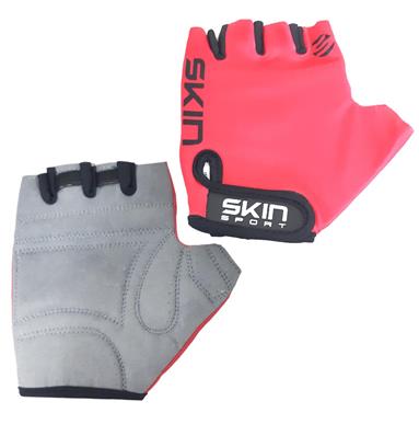 Luva Skin Sport Fun, Rosa / preto, Palma em Couro Sintético com Acolchoamento, Fecho com Velcro, Lycra Nas Costas - Tam. Gg – Par – foto 1