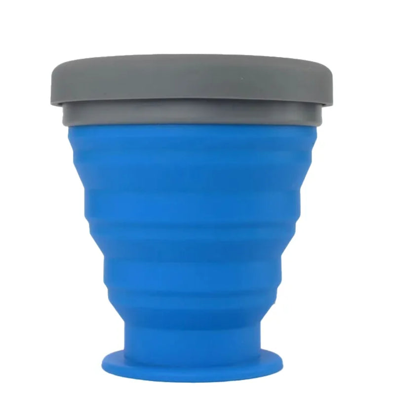 Copo Com Tampa 200Ml Silicone Retratil Portátil Cup Go Azteq