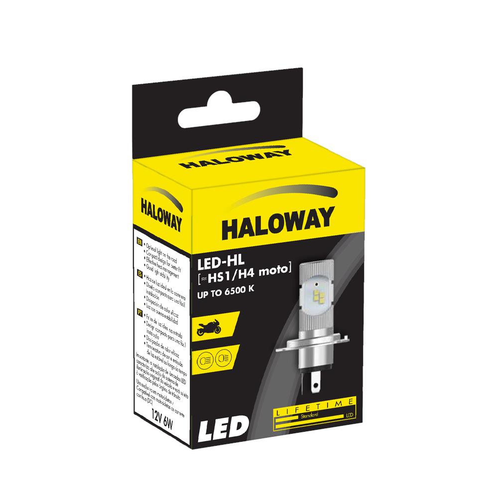 Lâmpada Led Hs1/h4fit Uem Haloway LED H4MOTO HAL Universal Motos