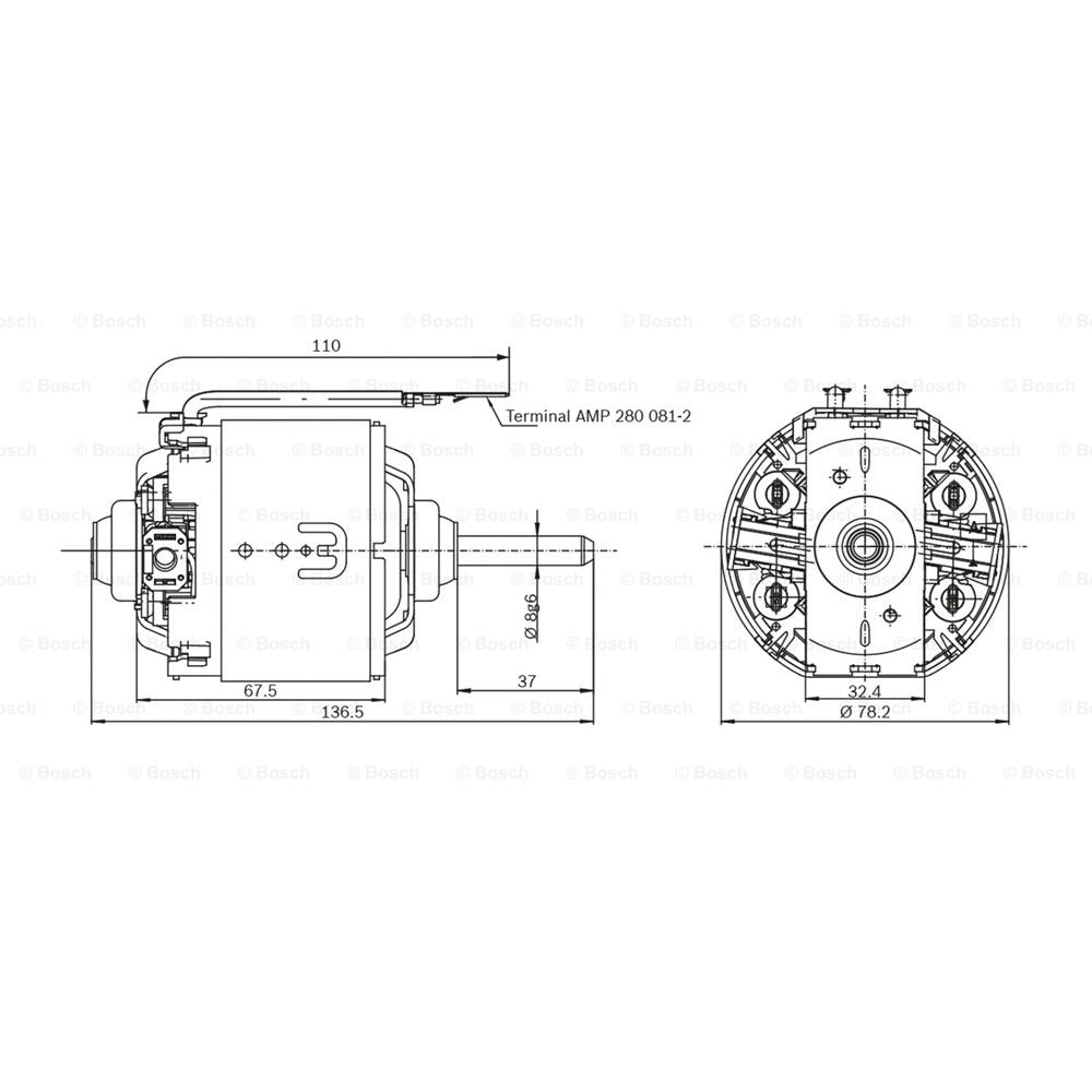 Motor Ventilador Bosch F006B10353 Fiat Palio/Siena/Strada/Palio Weekend/Idea, VW Saveiro