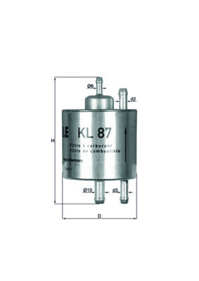 Filtro de Combustível Injeção Eletrônica Gas Mahle KL87 Mercedes A-CLASS/Classe A