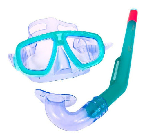 Kit De Mergulho Snorkel + Máscara Infantil Bestway - Verde