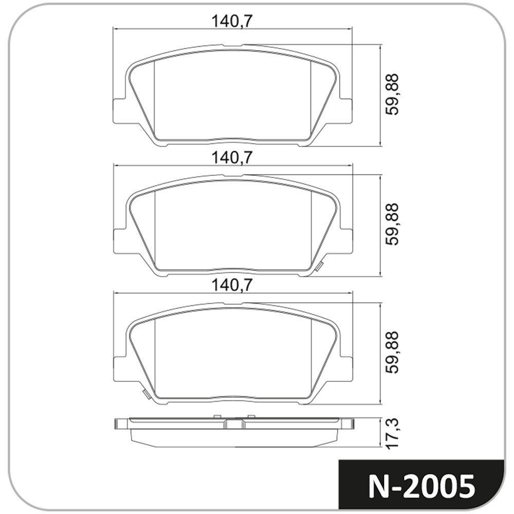 Pastilha de Freio Cobreq N-2005 Hyundai Azera, Kia Optima