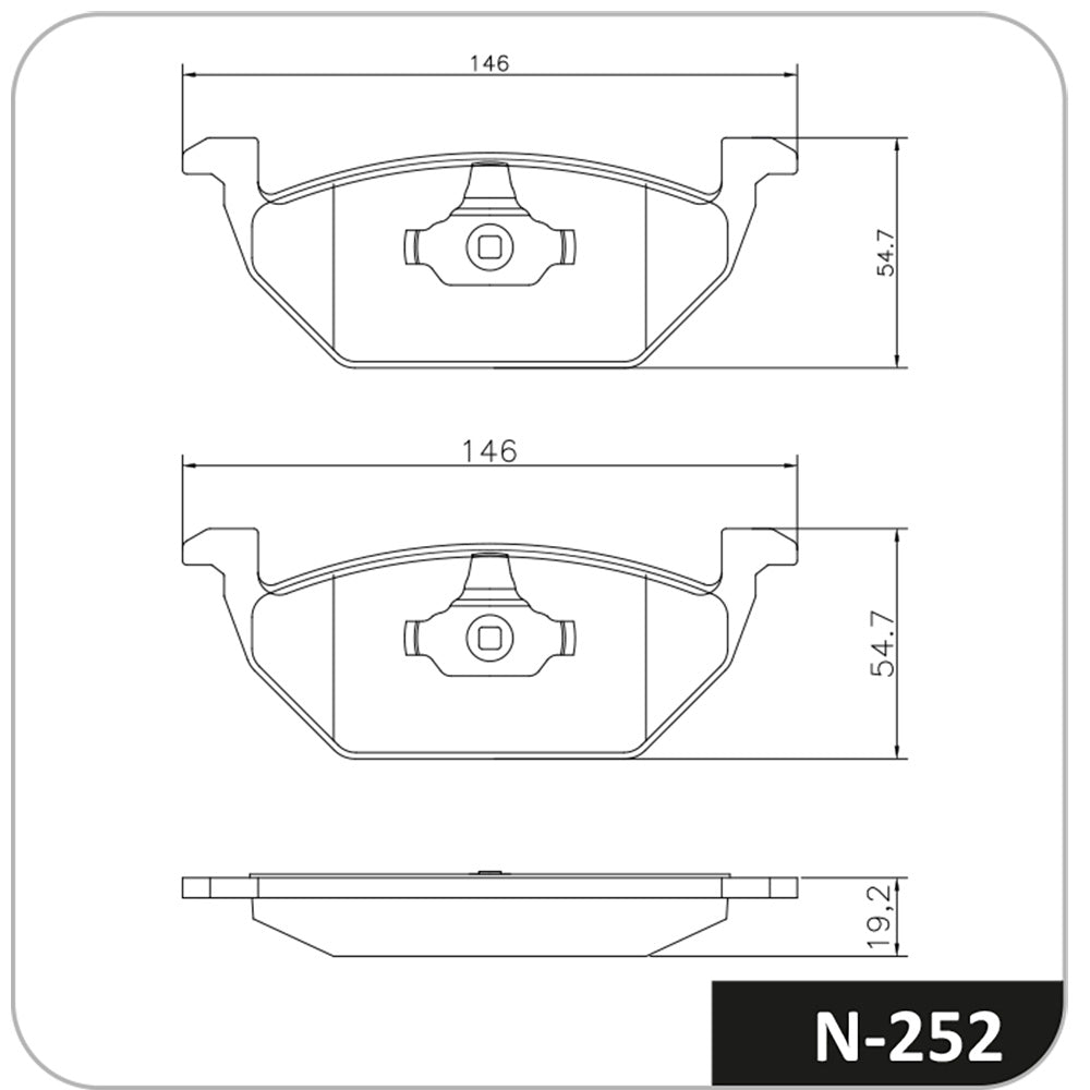Pastilha de Freio Cobreq N252 VW Polo/Fox/Gol/Spacefox/Spacecross/Bora/UP!/Saveiro/Golf/Polo Sedan/Voyage/Crossfox/Virtus/New Beetle/Tera, Audi A3/A1
