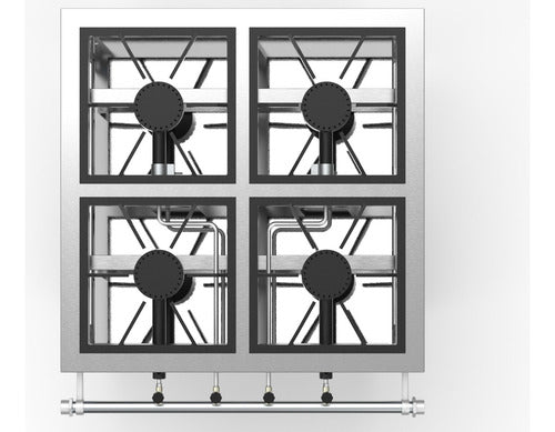 Fogão Industrial Inox 4 Duas Bocas Alta Pressão