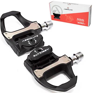Pedal, Encaixe, Nylon, Road, Absolute Wild R, Eixo 9/16 Crmo, Rol Selados, Padrão Spd-sl, com Taquinhos, Preto – Par – foto 1