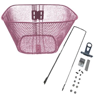 Cesta Aro 24 Grande [28x22x22cm] Aço Encapado Rosa com Suporte e Haste Tangshan – Jogo – foto 1