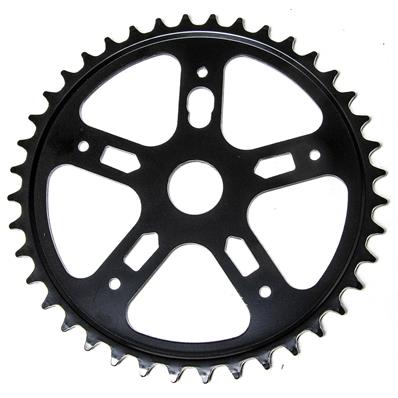 Roda Dentada, Aço, 40 Dentes, 5 Braços, Preto, com Furo para Cobre Corrente - Loga Logan – foto 1
