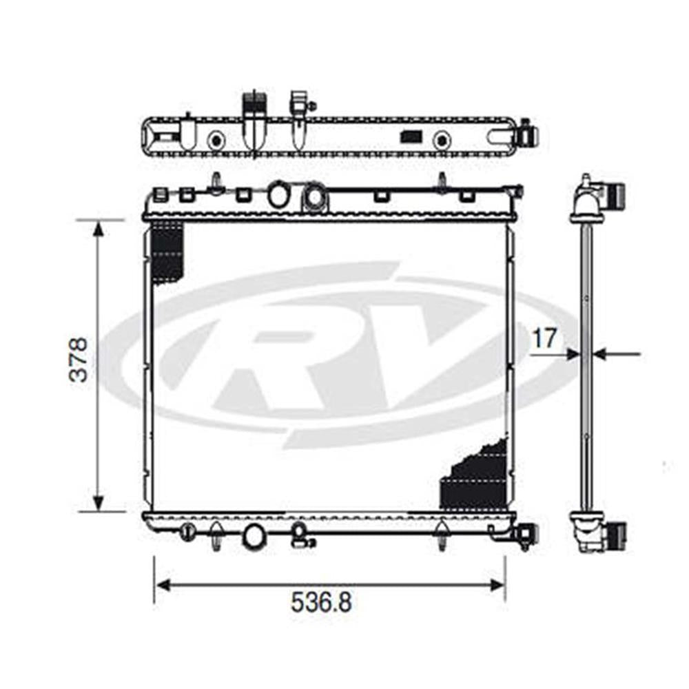 Radiador Água Visconde 12751 Peugeot 206/307, Citroen Xsara Picasso/Xsara