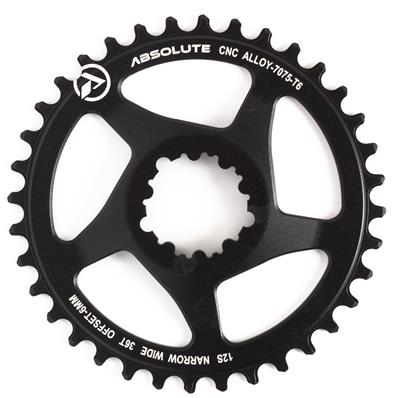 Coroa Absolute Prime D 36D,6Mm,Alum.7075,P/Sram Bb30/Dub/Gxp,Quadros 135Mm,9-12V,117g.