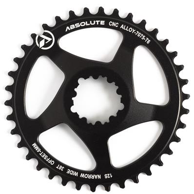 Coroa Absolute Prime Direct Narrow Wide 38D 6Mm Offset, Alum. 7075 P/Sram BB30/Dub/GXP/Absolute - 135Mm - 9 A 12V 129 Gr