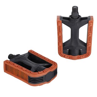 Pedal Mtb, Yamada Mx-p617, Bicolor, Plástico, Preto / Preto, Eixo 1/2, Bucha, Refletor – Par – foto 1