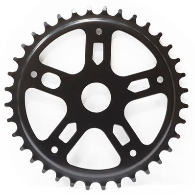 Roda Dentada, Aço, 36 Dentes, 5 Braços, Preto, com Furo para Cobre Corrente - Loga Logan – foto 1