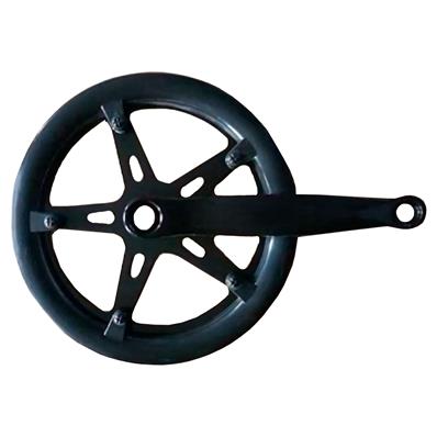 Pedivela Aço, 165mm, Preto, Coroa Aço Preto 46d, com Protetor, Ponta Quadrada (direita / esquerda), Oem (sem Embalagem Individual) Logan – Jogo – foto 1