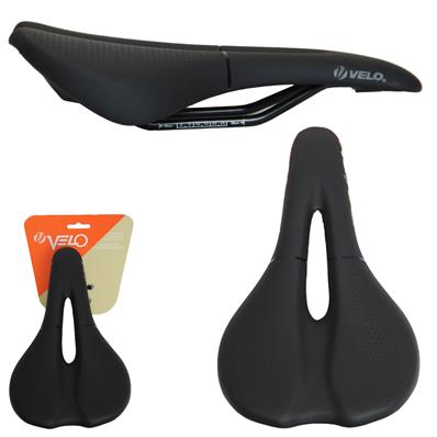 Selim, Vazado, 255x145mm, Velo Vl-1c22, Trilhos Aço, Espuma Airform, Cobertura Vinil / pvc, Preto, 269g – foto 1