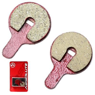 Pastilha de Freio, Orgânica, Absolute M01-r2, Aço, Redonda, com Mola, para Absolute Mecânico, Vermelho – Jogo – foto 1