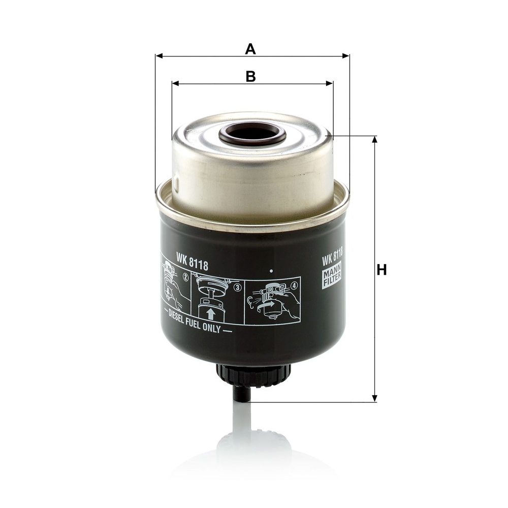 Filtro de Combustível Mann-filter WK8118 John Deere 5065 E/5055 E/5605 4X2/6110 E/6125 E/5425N/5705 4X2/5303 4X4/5303 B 4X2/5403 4X4/5705 4X4