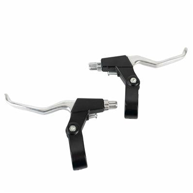 Maçaneta V-brake Curta com Retorno Rápido Alumínio Natural com Base Preto Gti – Par – foto 1