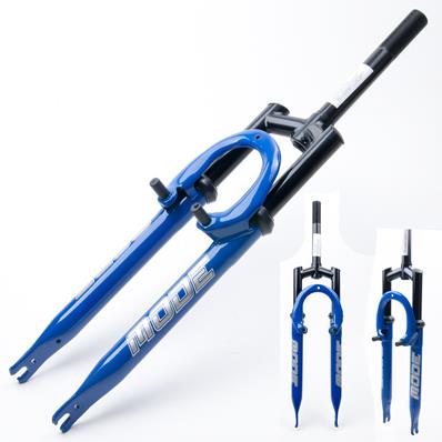 Garfo de bicicleta MTB em aço azul com suspensão de 21mm