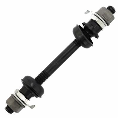 Eixo Dianteiro Grosso, 3/8 x 140mm, Preto, Caixa Cubo Batente, Colar Aço, com Arruela, Porca, Contra-porca, Cone, 9 Peças – foto 1