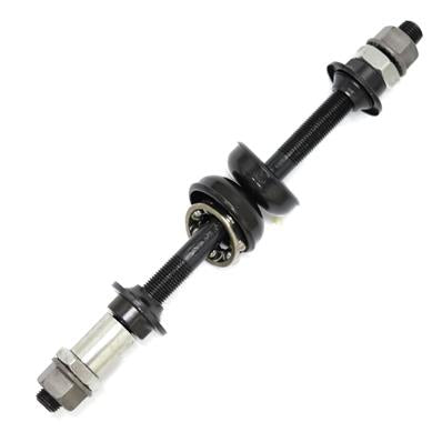 Eixo Traseiro, Preto, 3/8x185mm, Espaçador, Caixa Cubo Batente, Colar, Arruela Trava, Porca Flange, Contra-porca Estr, Cone com Protetor – foto 1