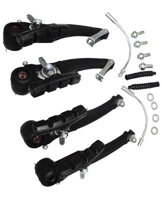 Freio V-brake, Nylon/ Aço, Dv-01, Preto, 110mm, com Ajuste de Tensão, Sapata Pino, com Parafusos e Arruelas, 185G / PR Peak – Jogo – foto 1