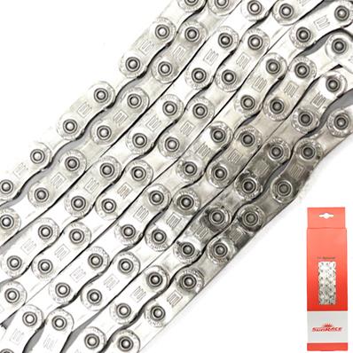 Corrente, 11v, Index, Sun Race CN11E1E Flat Top, 126 Elos, para E-bikes, Placas / pinos Reforçados, Comp / padrões Shimano / sram – foto 1